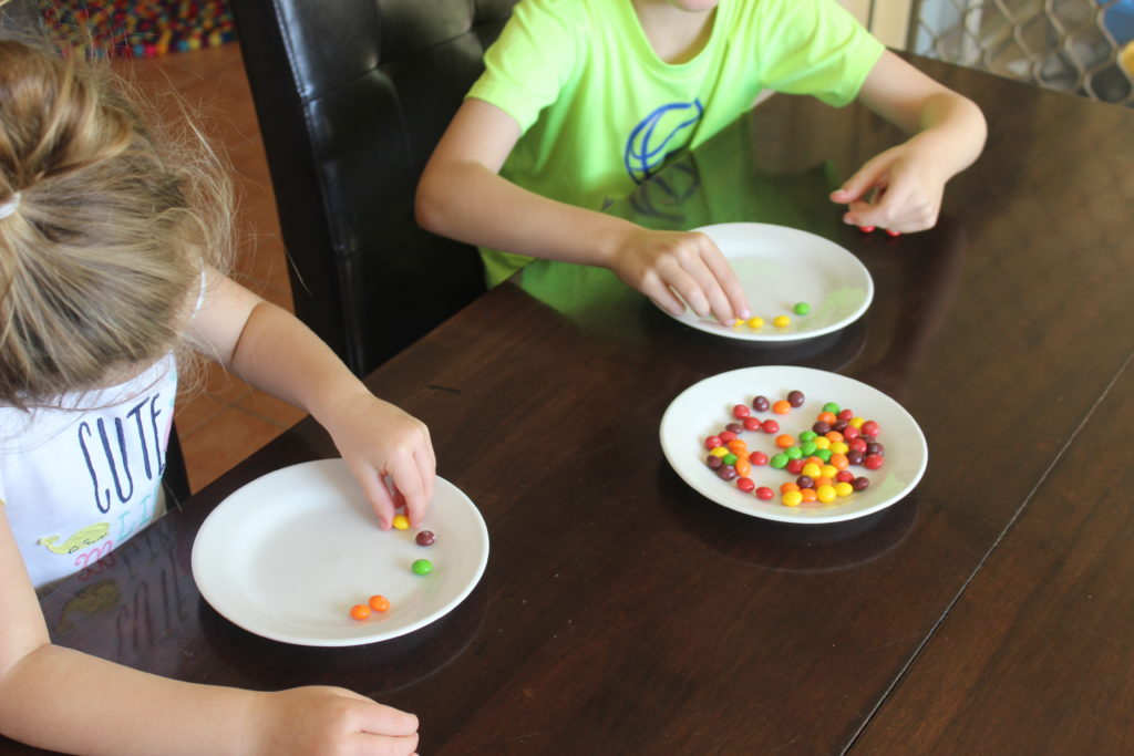 Skittles science experiment for kids